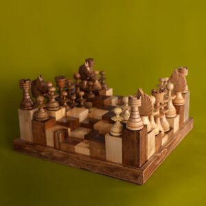 شطرنج سه بعدی چوبی بدون مهره کد14000001